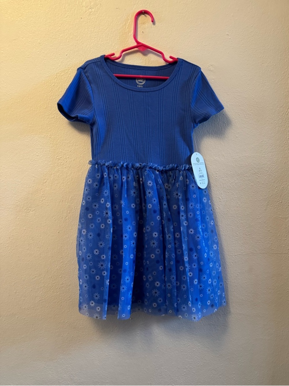Wonder Nation Blue Tutu Floral Dress NWT Size 6/7